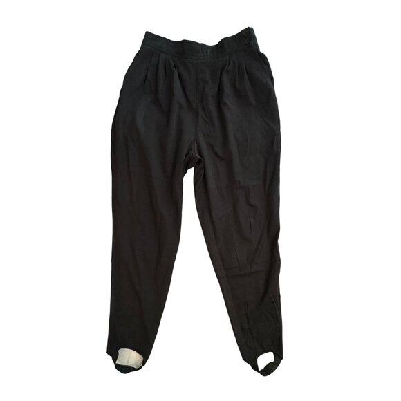 80s Vintage Black Strirrup Pants COUNTERPARTS Brand - Picture 1 of 11